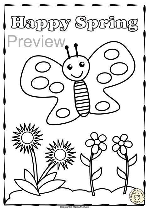 Happy Spring Coloring Pages  Freeda Qualls' Coloring Pages
