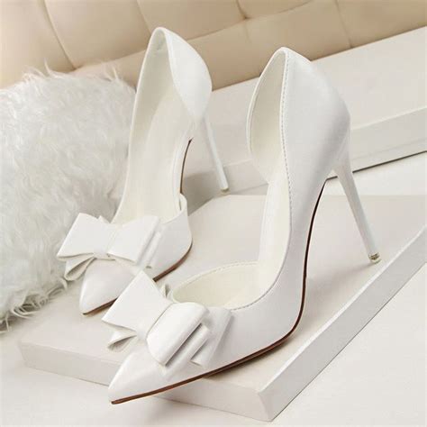 women pumps 2018 fashion delicate sweet bowknot shoes woman pointed high heel women shoes in