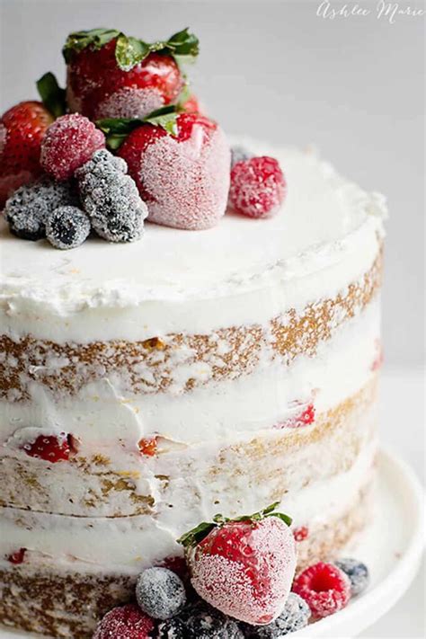 14 Easy And Delicious Naked Cakes Berry Cake And Birthday Cakes