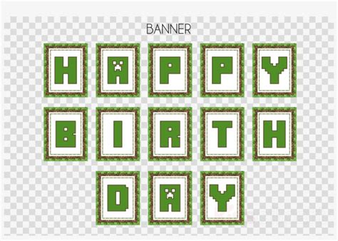 Minecraft happy birthday card printable. Minecraft Happy Birthday Banner Printable Clipart ...