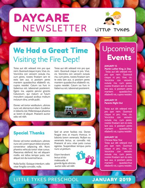 Daycare Newsletter Templates