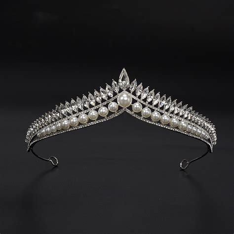 KMVEXO Luxury Pearl Bridal Crystal Tiaras Crown Princess Queen Pageant