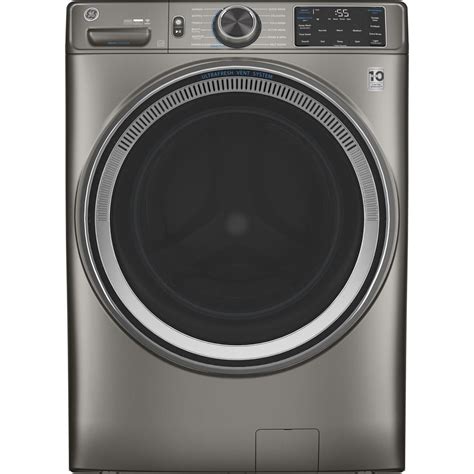ge 4 8 cu ft smart satin nickel front load washing machine with ultrafresh vent system and