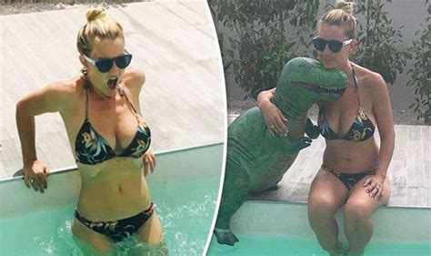 Helen Skelton Flashes MAJOR Cleavage As She Struggles To Contain Assets In Plunging Bikini