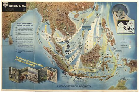 Bordering states & territories (clockwise from north): Spectacular "Nav War Map" of the South China Sea - Rare ...