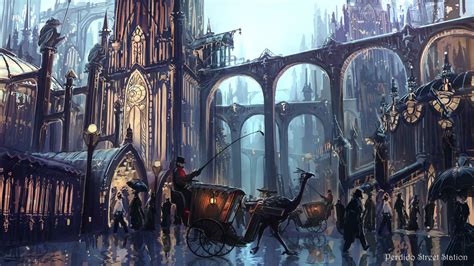 Steampunk City Fantasy City Fantasy Concept Art