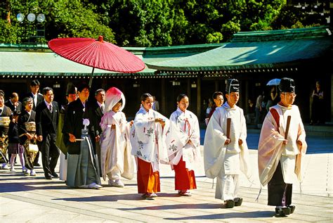 Procession Of Shinto Wedding Ceremony Meiji Jingu Shrine Tokyo Japan