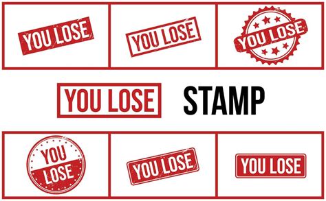 You Lose Rubber Stamp Set Vector 23421110 Vector Art At Vecteezy