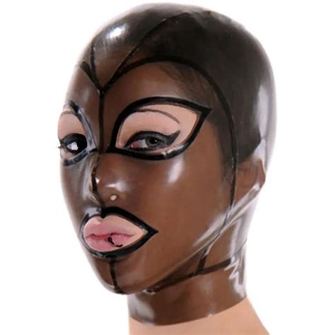 Fashion Sexy Latex Hood Mask With Open Eyes And Mouth Fetish Teddies