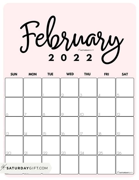 February 2024 Calendar 20 Cute And Free Printables Saturdayt