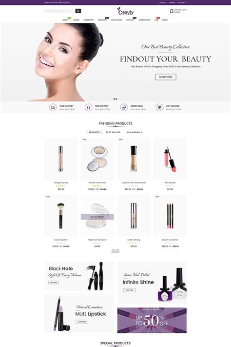 Using the storefront api , you can access all the data that would normally be presented using a shopify theme and use it however you like. Beauty Store Cosmetics Shopify Theme #85914 | Beauty store ...