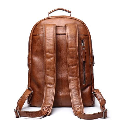 Full Grain Leather Backpack Men Travel Backpack Lj 88120