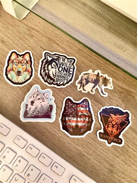 Wolf Sticker Packs Wild Dog Stickers Animal Stickers Etsy