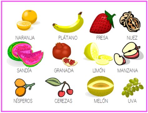 Imágenes de todas las frutas con sus nombres | Material para maestros