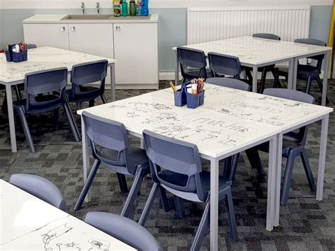 School Classroom Whiteboard Tables Logovisual Ltd Whiteboard Table