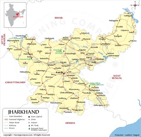 Physical Map Of Jharkhand