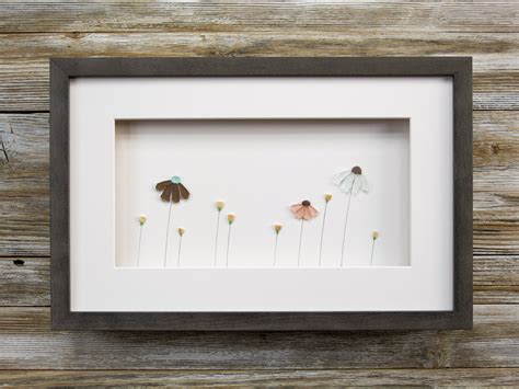 Pebble & Sea Glass Art Flowers by Sketched in Stone Art! | Pebble art ...