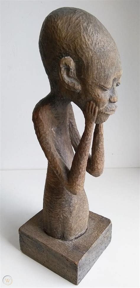 Joubert Duperrier Haitian Carved Wood Sculpture Listed Artist 1918680893