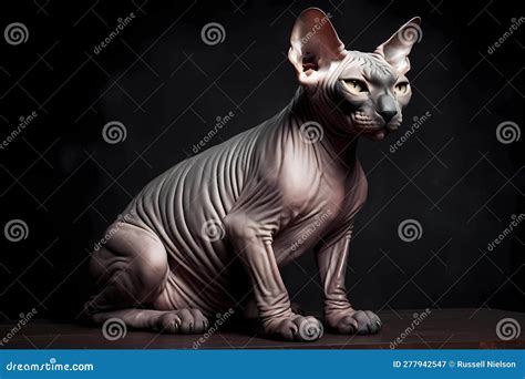 Sphynx Cat Originated In Canada Generative Ai Stock Illustration