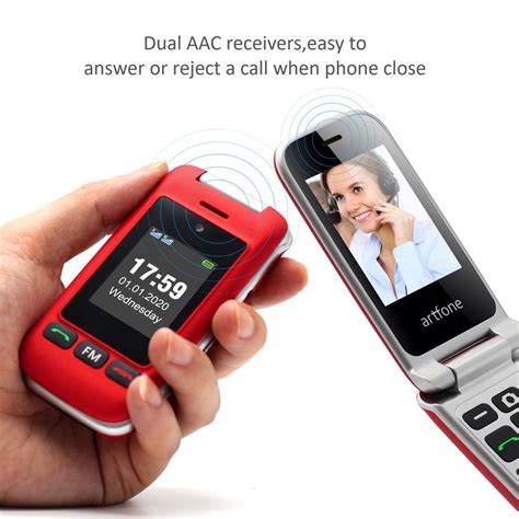 Buy Artfone Big Button Mobile Phone For Elderly Senior Flip Phones Dual Screen Flip Phone