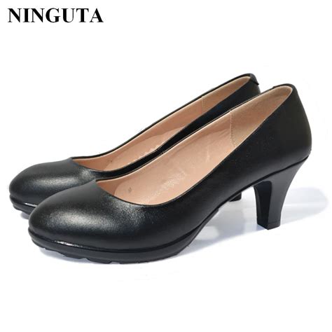 Genuine Leather Women Dress Shoes Pumps Comfortable Work Shoes In Women