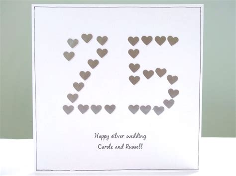 Silver Wedding Anniversary Card Personalised Anniversary Cards
