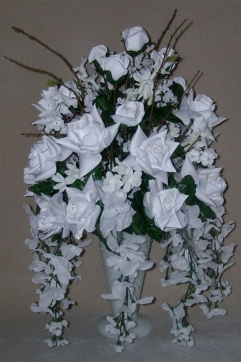 White Roses And Wisteria Flower Floral Arrangement