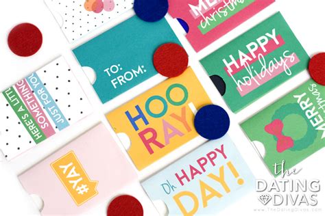 Spread some holiday cheer with our two color happy holidays! gift card sleeves. Printable Gift Card Sleeves | From The Dating Divas