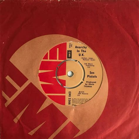Sex Pistols Anarchy In The Uk Emi Orig Uk 1976 Vinyl 7 Rare Auction Details
