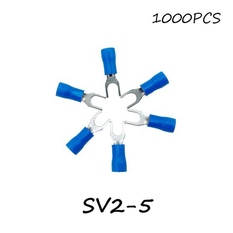 Sv2 5 1000pcspack Blue Insulated Spade Terminal Block Connector