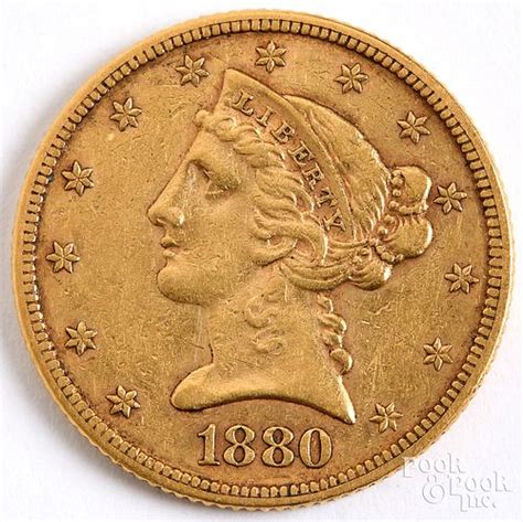 1880 Liberty Head Five Dollar Gold Coin Sold At Auction On 23rd March