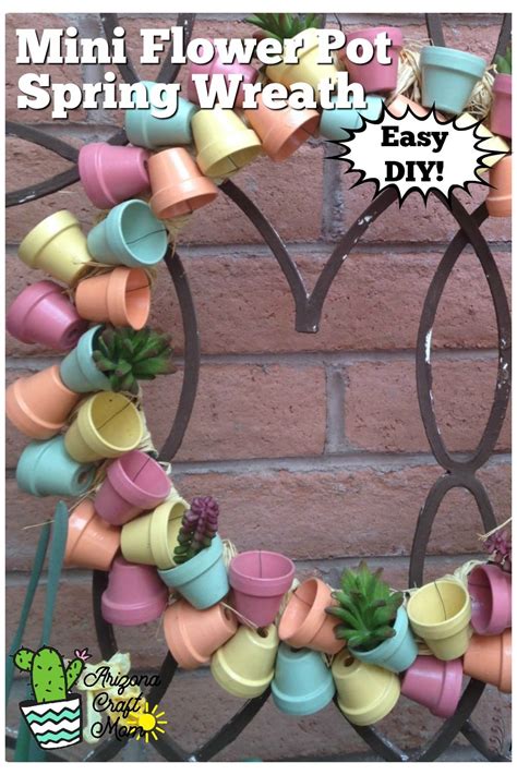 How To Make Stunning Spring Wreath With Mini Flower Pots Spring