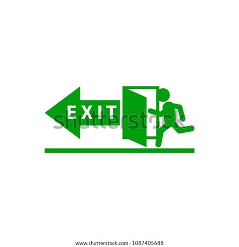Emergency Exit Door Exit Sign Door Stock Vector Royalty Free