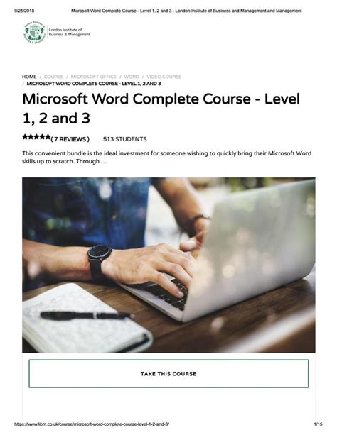 Microsoft Word Complete Course Libm Word Skills Microsoft