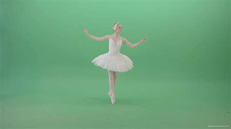 Elegant Ballerina Ballet Girl Posing For Advertising Packshot 4k Video Footage — 🟢 Green Screen