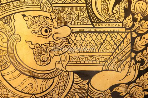 Traditional Thai style painting. Wallpaper Mural | Wallsauce UK
