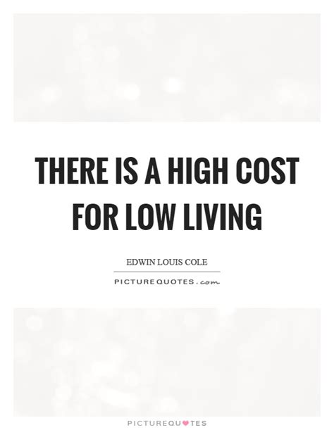 There Is A High Cost For Low Living Picture Quotes