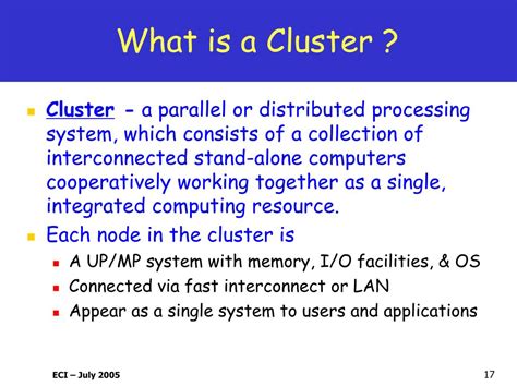 Ppt Technologies For Cluster Computing Powerpoint Presentation Free
