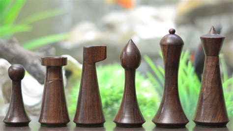 These chess pieces have a sleek, sophisticated appearance, putting a modern twist on a traditional game. Minimalist Hermann Ohme Chess Pieces in Dyed Boxwood & Box ...