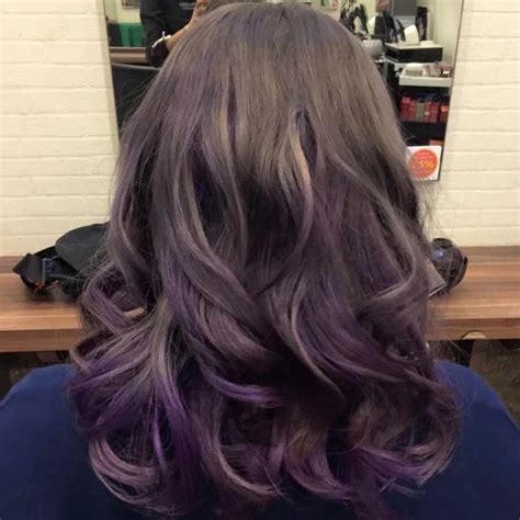 Dark Ash Brown Fade Dip Dye Lavender Pastel Ash Violet Purple Tones