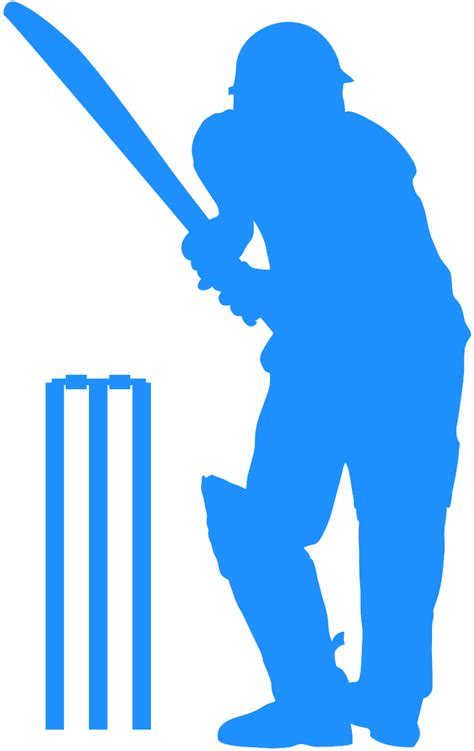 Cricket Player Silhouette Free Vector Silhouettes