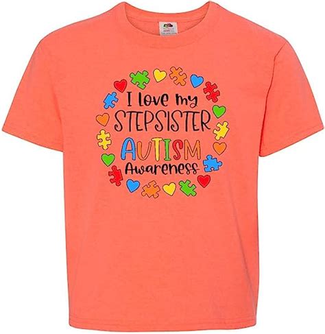 Inktastic I Love My Stepsister Autism Awareness Youth T