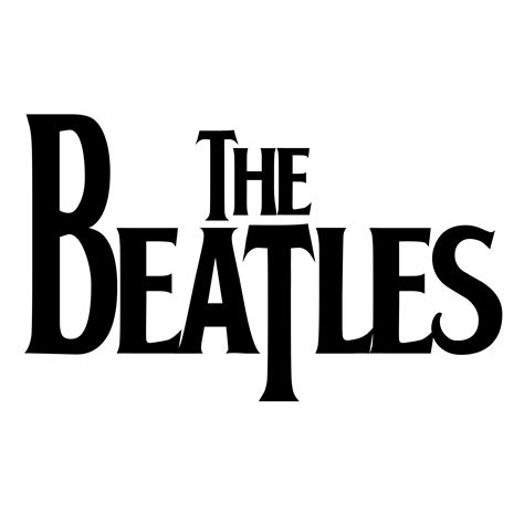 Beatles Logo Black And White Art Fidgety