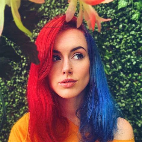 red and blue hair split dyed hair dyed hair blue two color hair