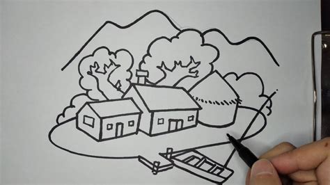 Cómo Dibujar Un Pequeño Pueblohow To Draw A Small Village Youtube