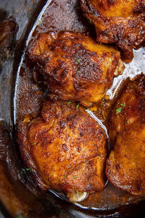 Boneless chicken thigh recipes 19. Slow Cooker Rotisserie Chicken Thighs Recipe - Dinner, then Dessert in 2020 | Slow cooker ...