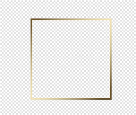 Gold Shiny Glowing Frame With Shadows Isolated On Transparent