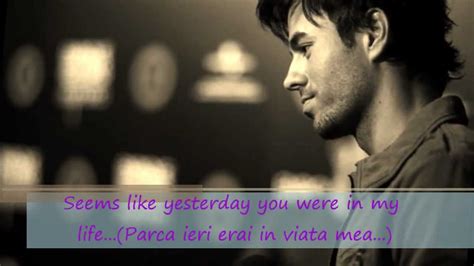 Enrique Iglesias Wish You Were Here English Romanian Lyrics On Screen