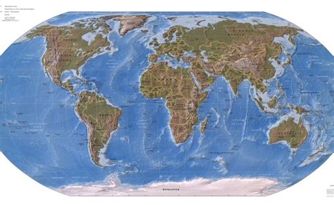 Large Detailed Political Map Of The World With Relief And Capitals 2003