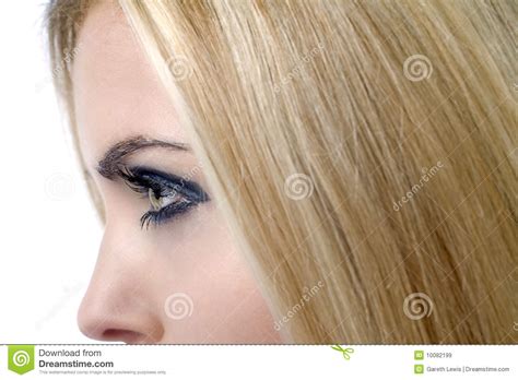Profil Von Womans Gesicht Und Haar Stockbild Bild Von Haar Haut